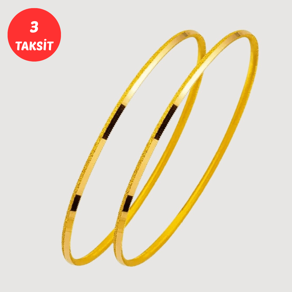 Simli 22 Ayar Altın Ajda Bilezik (2*10) 20 gr.