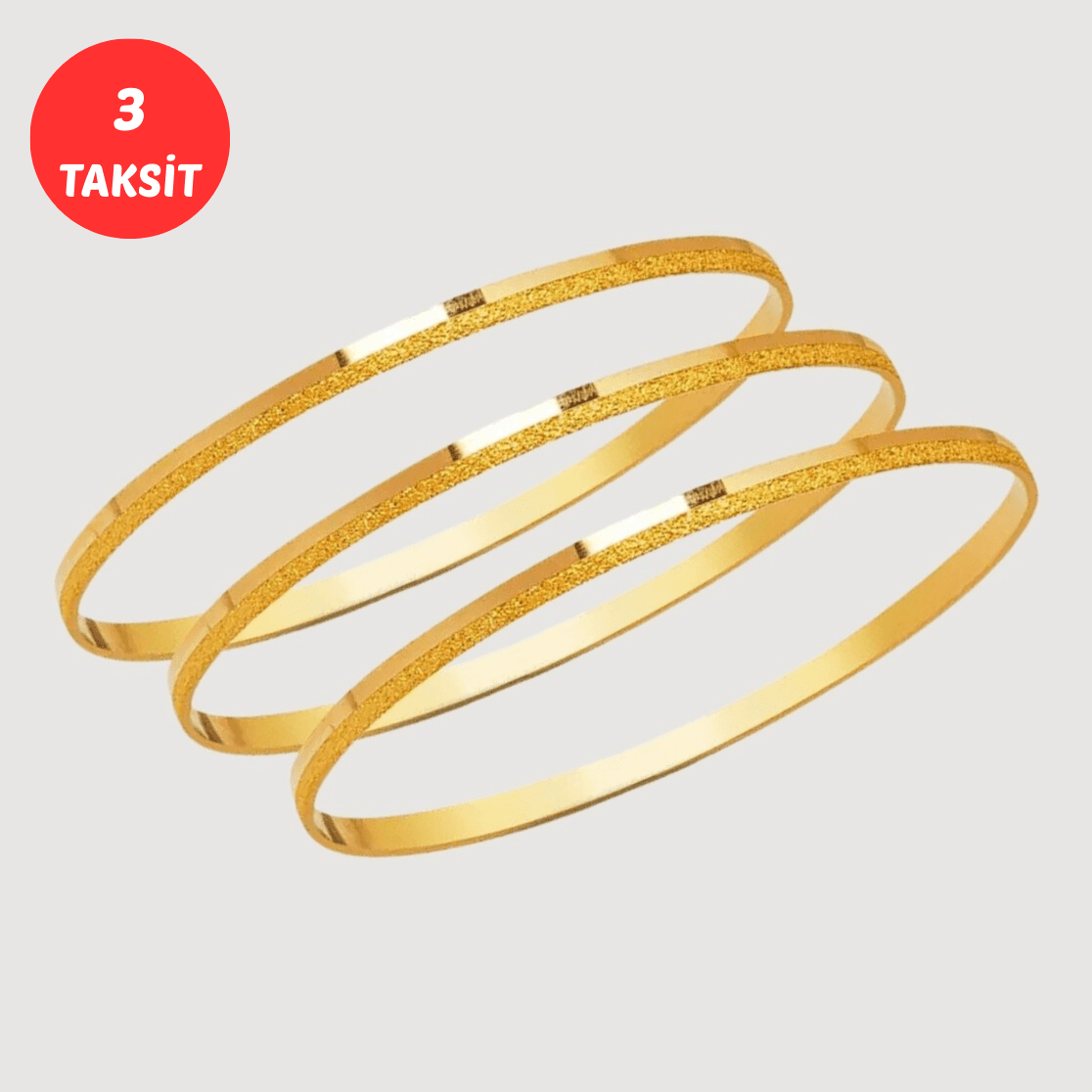 3 Adet Ajda Kibrit Çöpü 22 Ayar Bilezik Altın (3*10) 30 gr.